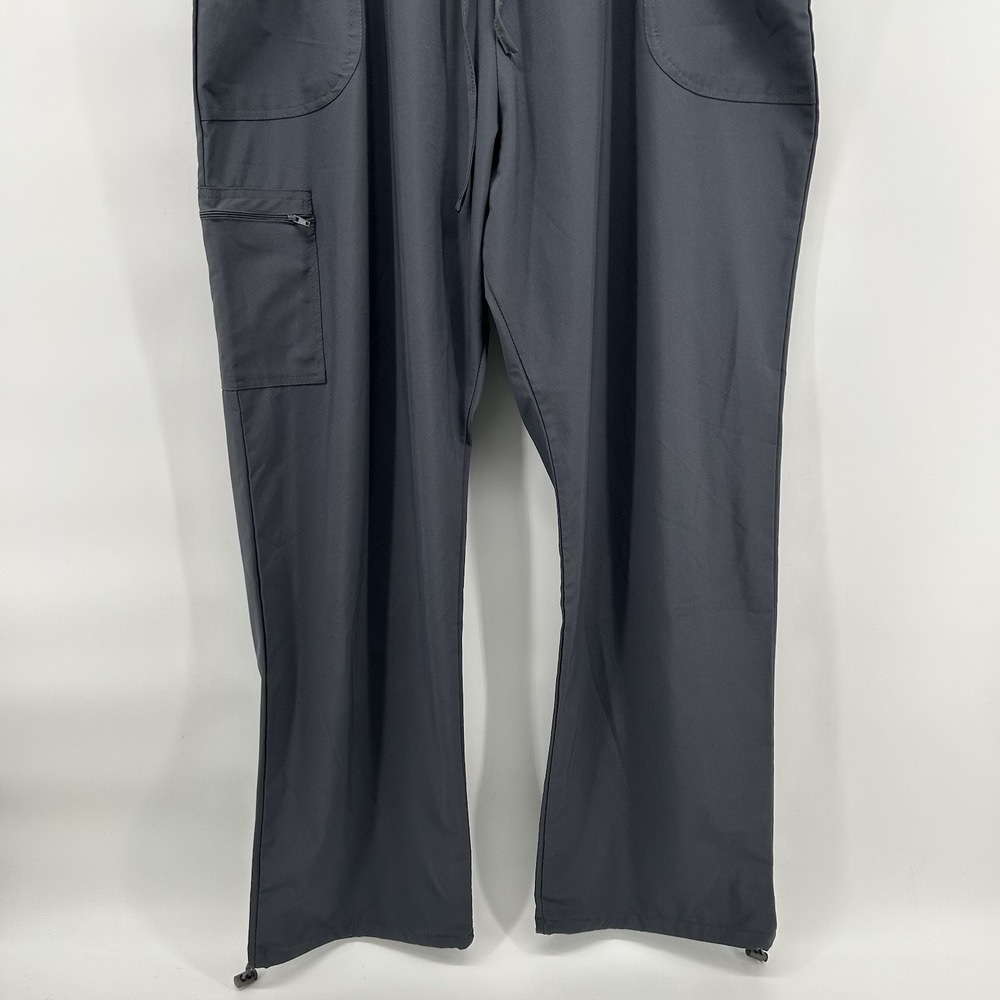 ScrubAid Womens 2XL Gray 4 Way Stretch Tapered Cargo Scrub Pants‎ Healthcare - Picture 3 of 13